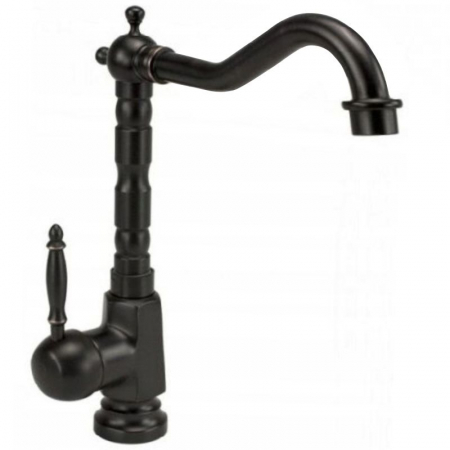 Baterii baie - Baterie lavoar Bopentru Old Black High, montaj pe blat sau lavoar, alama, negru
