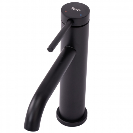 Baterie lavoar Clif Black Mat, montaj pe blat sau lavoar, alama, negru, perlator aer [3]