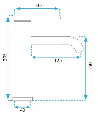 Baterie lavoar Clif Titanium, montaj pe blat sau lavoar, alama, titanium, perlator aer [4]