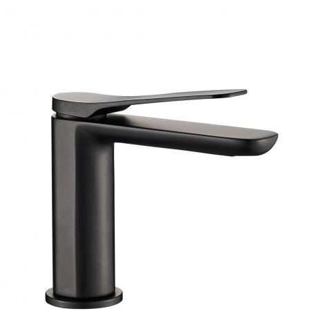 Baterii baie - Baterie lavoar Creek Black Mat Low 14 Cm, montaj pe blat sau lavoar, alama, negru
