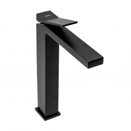 Baterie lavoar Duet Black, montaj pe blat sau lavoar, alama, negru, perlator aer [6]