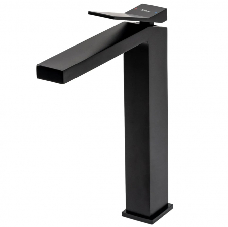 Baterie lavoar Duet Black, montaj pe blat sau lavoar, alama, negru, perlator aer [1]
