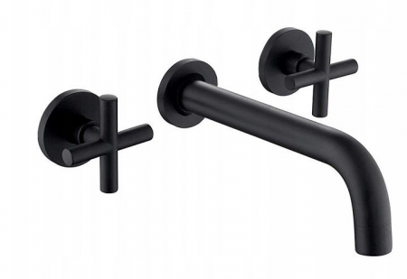 Baterii Lavoar - Baterie lavoar Exit Black Mat, montaj incastrat, alama, negru