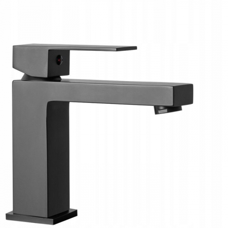 Baterie lavoar Fenix Black Low, montaj pe blat sau lavoar, alama, negru, perlator aer [1]
