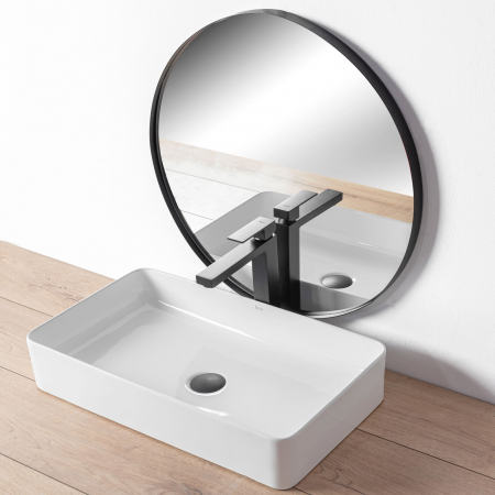 Baterie lavoar Fenix Black Mat Rea, montaj pe blat sau lavoar, alama, negru, perlator aer [2]