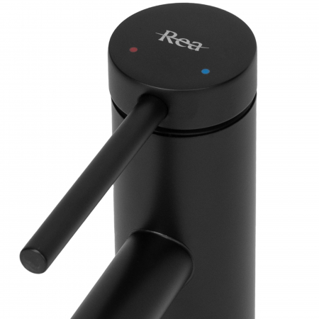 Baterie lavoar Foss Black Negru Low, montaj pe blat sau lavoar, alama, negru, perlator aer [4]