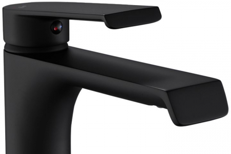 Baterie lavoar Hass Black High, montaj pe blat sau lavoar, alama, negru, perlator aer [1]