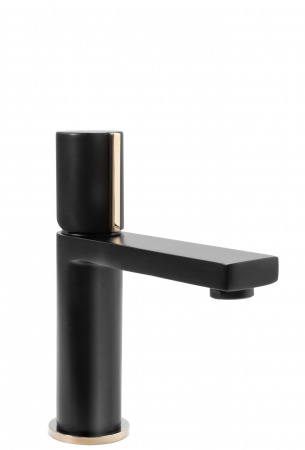 Baie - Baterie lavoar Icon Negru inalta, montaj pe blat sau lavoar, alama, negru, perlator aer