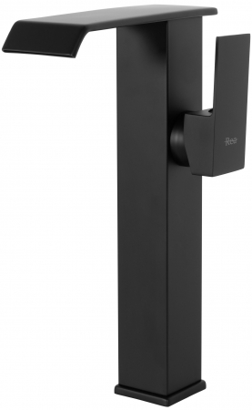 Baterie lavoar Kent Black inalta, montaj pe blat sau lavoar, alama, negru [1]