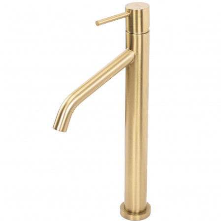 Baterie lavoar Level Brush Gold High, montaj pe blat sau lavoar, alama, auriu, perlator aer [3]