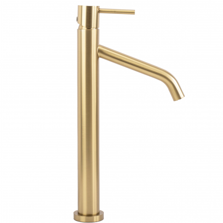 Baterie lavoar Level Brush Gold High, montaj pe blat sau lavoar, alama, auriu, perlator aer [2]
