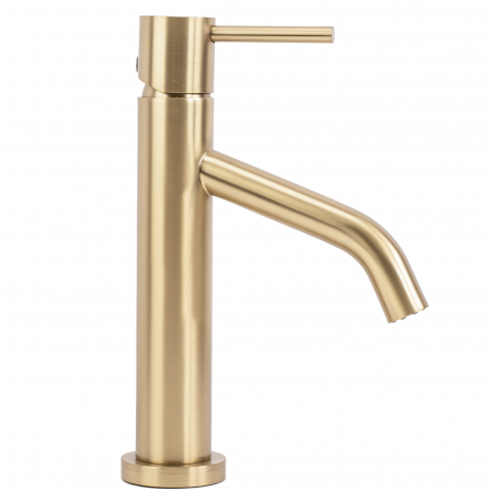 Baterie lavoar Level Brush Gold, montaj pe blat sau lavoar, alama, auriu, perlator aer [4]