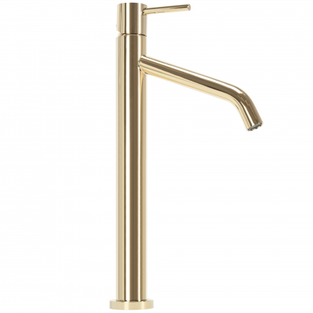 Baterii Lavoar - Baterie lavoar Level Gold High, montaj pe blat sau lavoar, alama, auriu, perlator aer