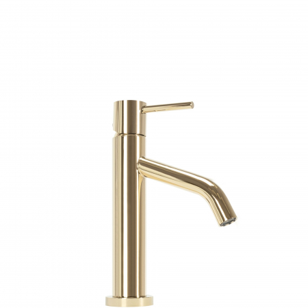 Baterii Lavoar - Baterie lavoar Level Gold Low, montaj pe blat sau lavoar, alama, auriu, perlator aer