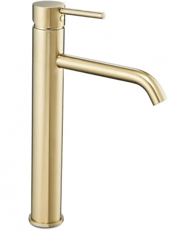 Baie - Baterie lavoar Lungo L.gold Auriu inalta, montaj pe blat sau lavoar, alama, auriu, perlator aer