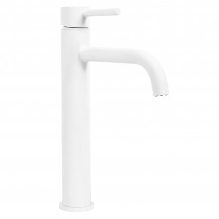 Baie - Baterie lavoar Lungo White High, montaj pe blat sau lavoar, alama, alb, perlator aer