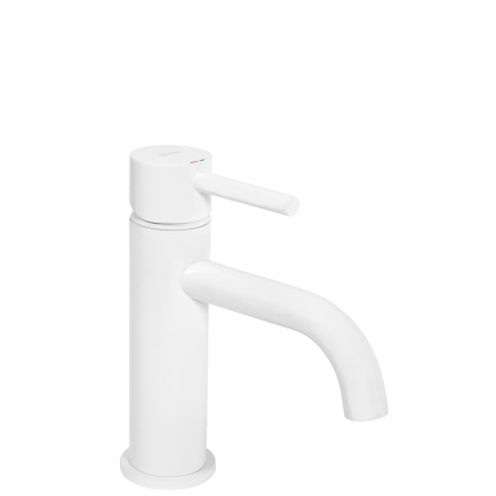 Baie - Baterie lavoar Lungo White Low, montaj pe blat sau lavoar, alama, alb, perlator aer