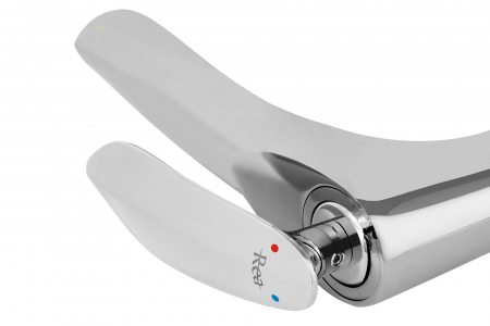 Baterie lavoar Orbit Chrom High, montaj pe blat sau lavoar, alama, crom, perlator aer [3]