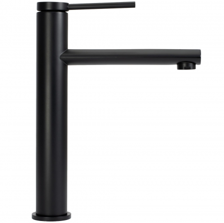 Baterie lavoar Oval Black High, montaj pe blat sau lavoar, alama, negru, perlator aer [1]