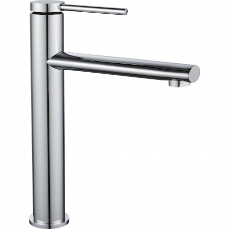Baterii baie - Baterie lavoar Oval Chrom High, montaj pe blat sau lavoar, alama, crom, perlator aer