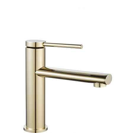 Baterii baie - Baterie lavoar Oval Gold Low, montaj pe blat sau lavoar, alama, auriu, perlator aer