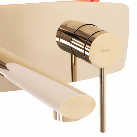 Baterie lavoar Oval Gold, montaj incastrat, alama, auriu, perlator aer [2]