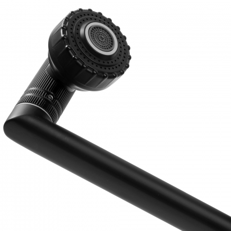 Baterie lavoar Paco Black High, montaj pe blat sau lavoar, alama, negru, perlator aer [2]