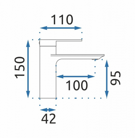 Baterie lavoar Storm Gold Low, montaj pe blat sau lavoar, alama, auriu, perlator aer [4]