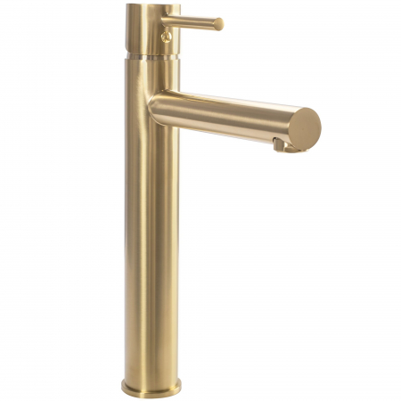 Baterii Lavoar - Baterie lavoar Tess Brush Gold High, montaj pe blat sau lavoar, alama, auriu