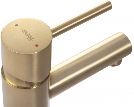 Baterie lavoar Tess Brush Gold, montaj pe blat sau lavoar, alama, auriu [5]