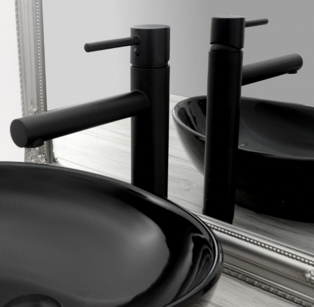 Baterie lavoar Tess High Black, montaj pe blat sau lavoar, alama, negru [5]