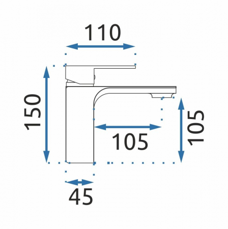 Baterie lavoar Urban Black Low, montaj pe blat sau lavoar, alama, negru, perlator aer [4]