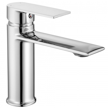 Baterie lavoar Veneta Chrome Low, montaj pe blat sau lavoar, alama, crom, perlator aer [1]