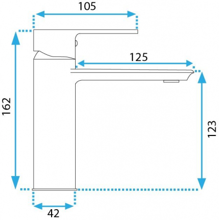 Baterie lavoar Veneta Chrome Low, montaj pe blat sau lavoar, alama, crom, perlator aer [5]