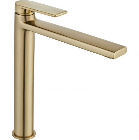 Baterii baie - Baterie lavoar Verso Brush Gold High, montaj pe blat sau lavoar, alama, auriu, perlator aer