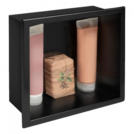Rafturi și decorațiuni perete - bathroom shelf 30x30 matte black