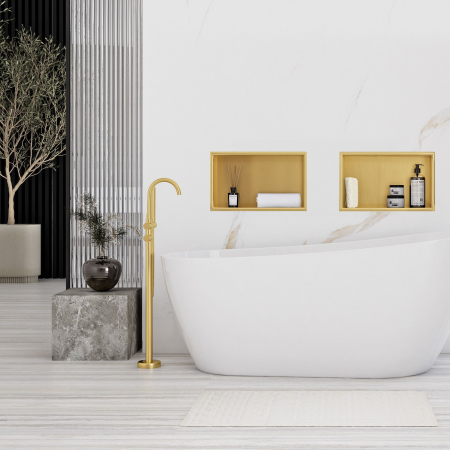 bathroom shelf 30x45 gold brush [4]