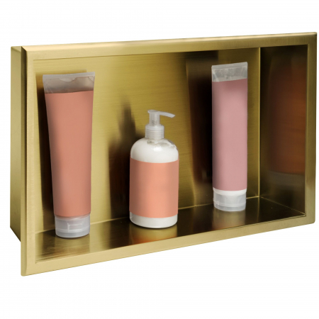 Rafturi și decorațiuni perete - bathroom shelf 30x45 gold brush