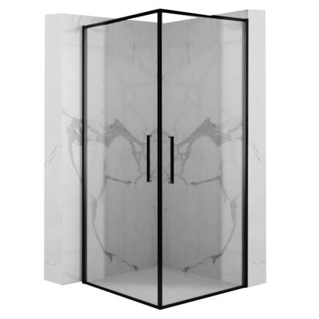 Cabine de duș - Cabina Abra Black 90x90, batanta