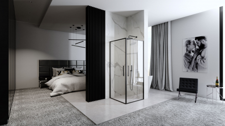 Cabina Abra Black 90x90, batanta [3]