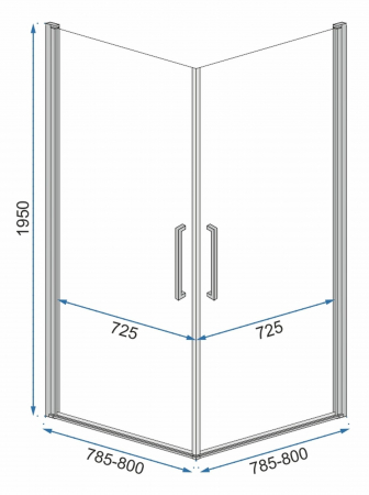 Cabina Abra Black 90x90, batanta [4]