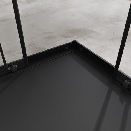 Cabina Astra 16L-K, negru, sticla transparenta, usa glisanta, fara cadita, diverse dimensiuni [2]