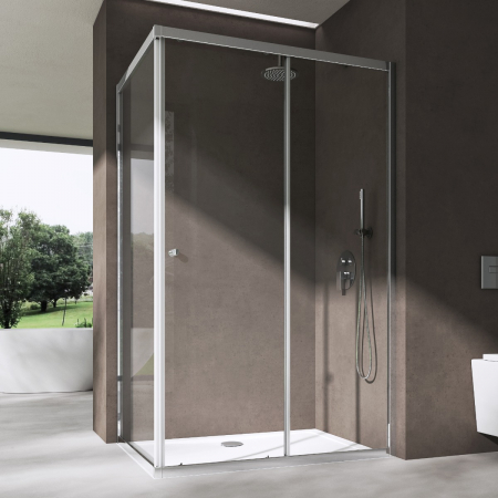 Duș - Cabina Astra 16LK, crom, sticla transparenta, usa glisanta, cu sau fara cadita, diverse dimensiuni