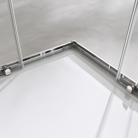 Cabina Astra 16LK, crom, sticla transparenta, usa glisanta, cu sau fara cadita, diverse dimensiuni [5]