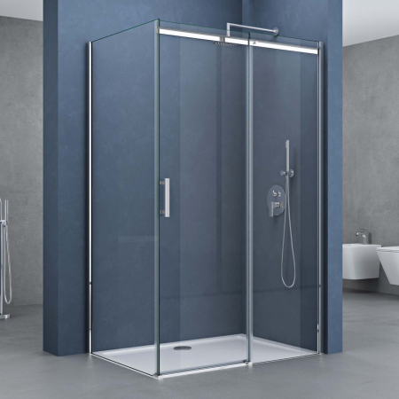 Cabine de duș - Cabina Astra 18K, crom, sticla transparenta, usa glisanta, cu sau fara cadita, diverse dimensiuni