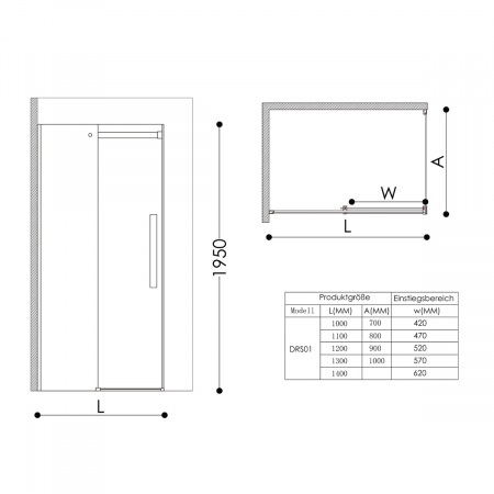 Cabina Astra 18K, crom, sticla transparenta, usa glisanta, cu sau fara cadita, diverse dimensiuni [10]