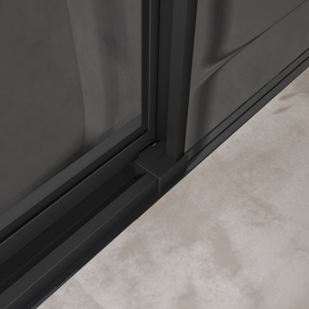 Cabina Astra 19K, negru, sticla transparenta, usa glisanta, fara cadita, diverse dimensiuni [4]