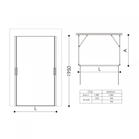 Cabina Astra 50UK, crom, sticla transparenta, 2 usi batante, cu sau fara cadita, 90x100 cm [9]