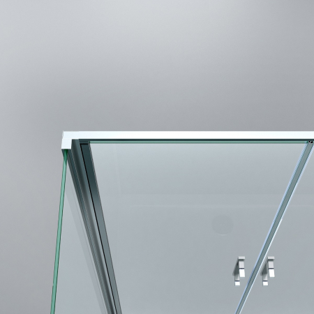 Cabina Astra 50UK, crom, sticla transparenta, 2 usi batante, cu sau fara cadita, 90x100 cm [2]