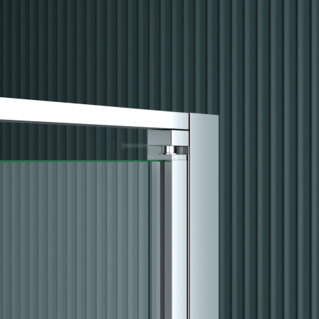 Cabina Astra 50UK, crom, sticla transparenta, 2 usi batante, cu sau fara cadita, 90x100 cm [3]